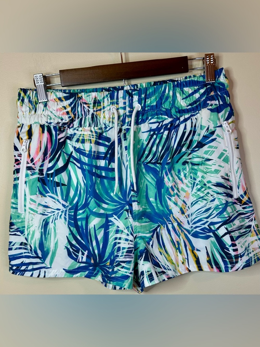 OP Ocean Pacific Women’s Medium Board Shorts with Bright Tropical Pattern